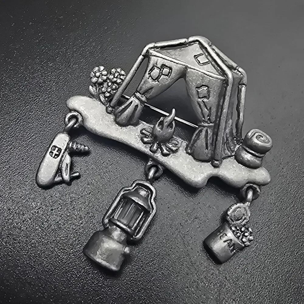 Danecraft Camp Themed Charm Brooch Camping Outdoors